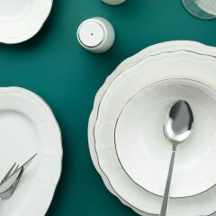 Aryıldız 60 Parça Tiffany Yemek Takımı Platin AR262405