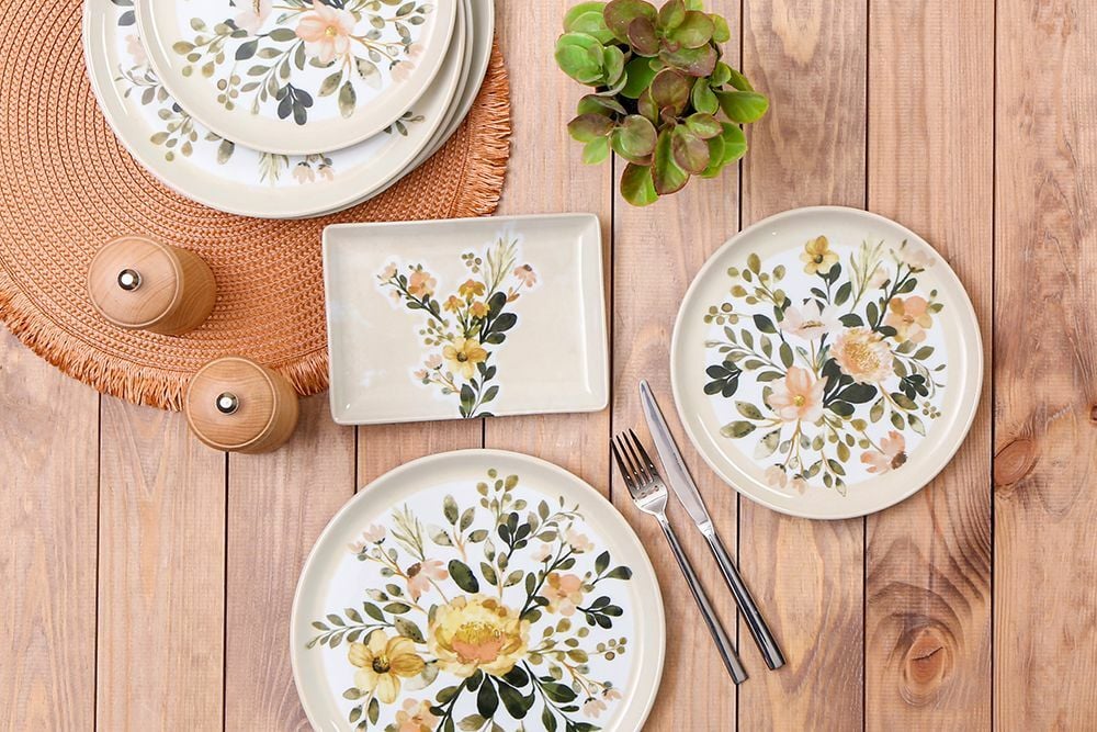 Porland 18 Parça Floral İkram Set 04POR035188