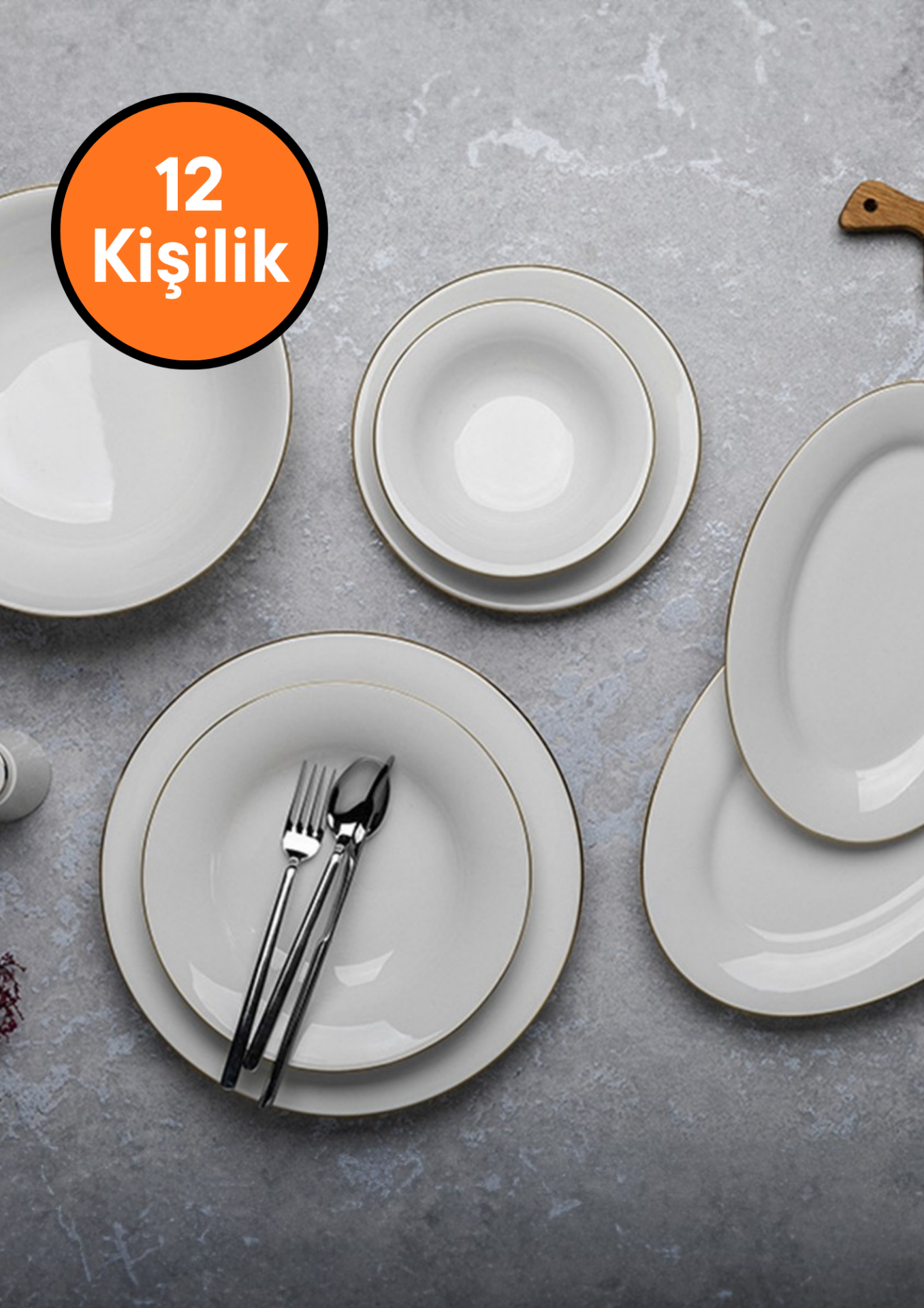 Aryıldız 60 Parça Capella Yemek Takımı Gold AR4038123