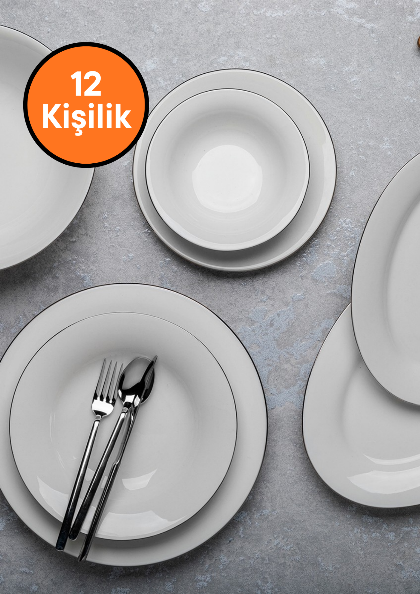 Aryıldız 60 Parça Capella Yemek Takımı Silver AR4038130