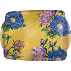 Ultraform Tepsi Melamin Kulplu Sarı Çiçek 41X32 Cm