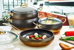 Oms 7 Parça Granit Gold Tencere Seti 3023