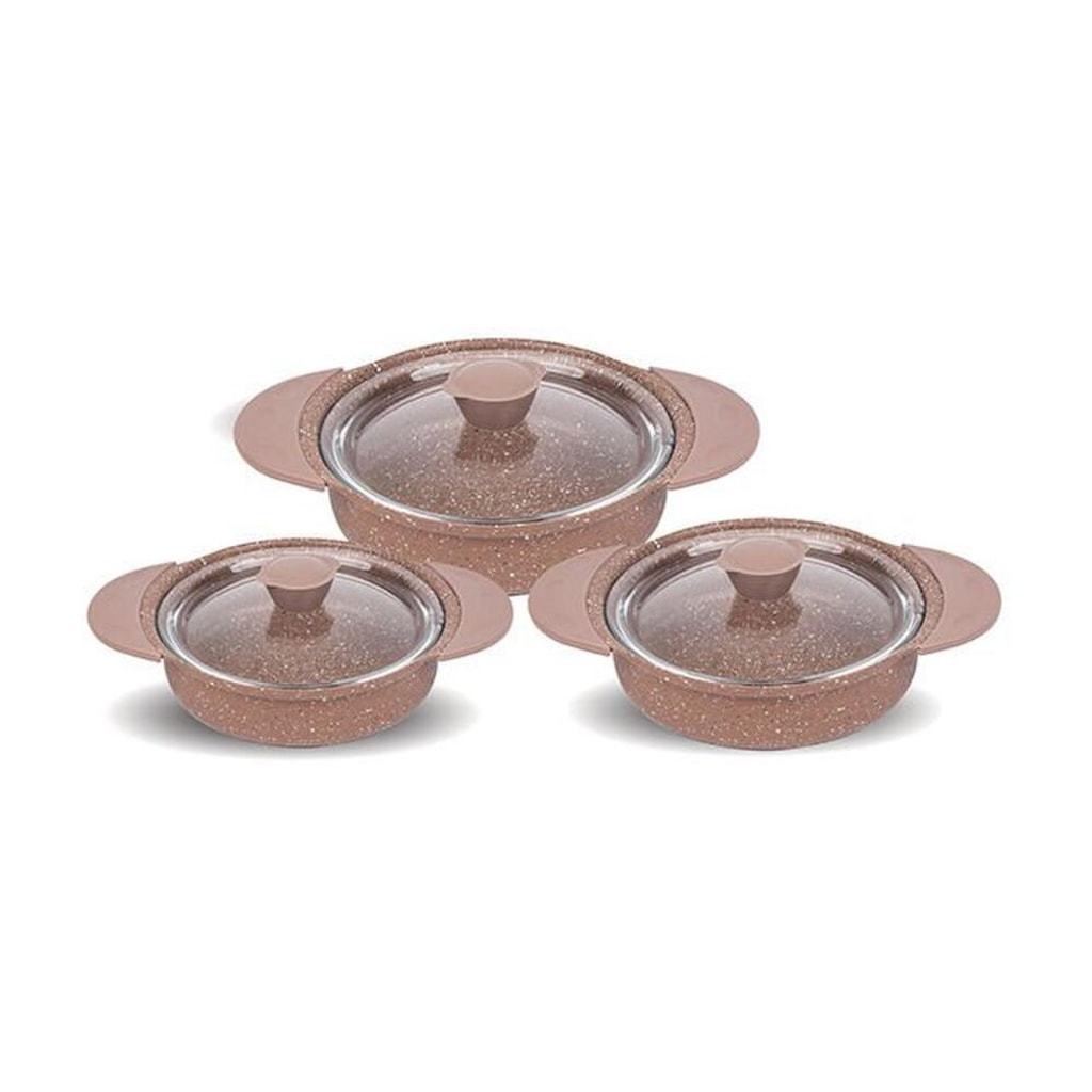 Oms 6 Parça Sahan Seti Kahverengi 3015