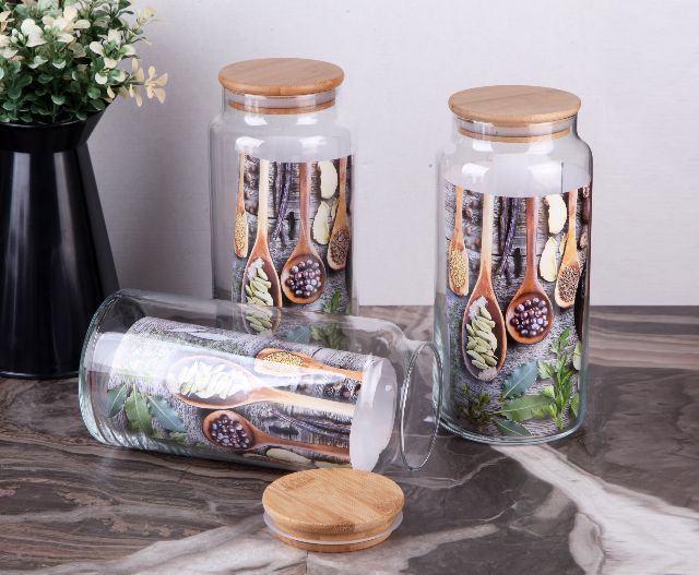 Gönül Kavanoz Cam Bambu Kapaklı 1.3 Lt G2736