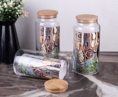 Gönül Kavanoz Cam Bambu Kapaklı 1.3 Lt G2736