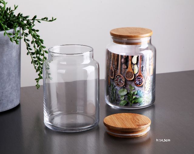 Gönül Kavanoz Cam Bambu Kapaklı 0.8 Lt G2735