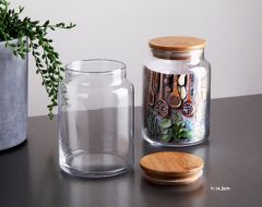 Gönül Kavanoz Cam Bambu Kapaklı 0.8 Lt G2735