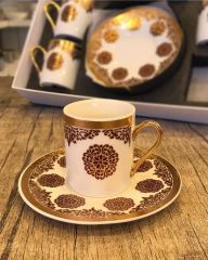 Lotus Kahve Takımı Bone Mahpeyker 6 lı