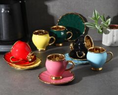 Gönül Kahve Takımı 6 Lı Renkli G3088