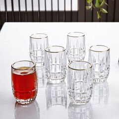 Kosova Kristal Kahve Yanı Bardağı 6 lı Gold 030
