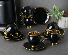 Gönül Kahve Takımı 6 Lı Siyah Gold G3089