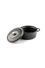 Hosse 24 Cm Demir Döküm Derin Tencere Siyah Hs-Dtc24/S