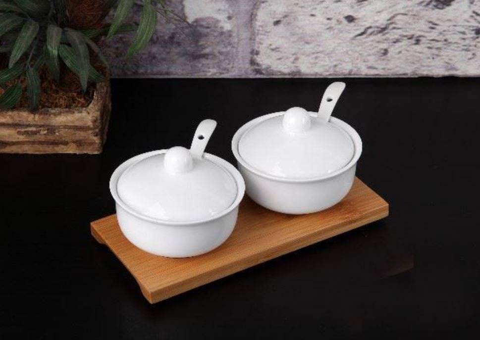 Gönül Baharatlık 2 Li Kaşıklı Bambu Tepsili G1942