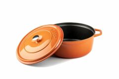 Hosse 28 Cm Demir Döküm Derin Tencere Turuncu Hs-Dtc28/T