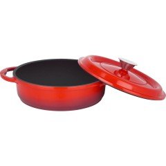 Aryıldız 28 Cm Blaze Döküm Alüminyum Kısa Tencere Kırmızı