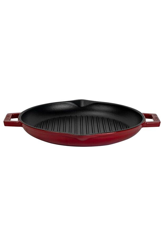 Lava 30 cm Demir Döküm Izgara Tava Bordo