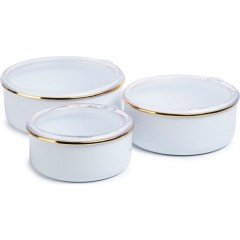 Sembol 6 Parça Emaye Saklama Kabı Beyaz Gold