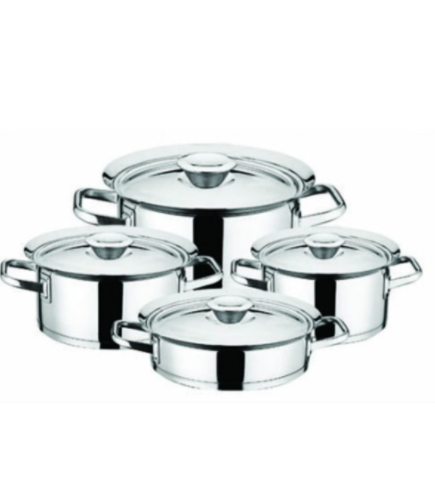 Aryıldız 8 Parça Flamingo Steel Kapak Tencere Seti