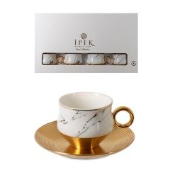 İpek Porselen Mermer Fincan Takımı 6 Kişilik 3470-042