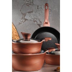 Kütahya 7 Parça Lıdya Granit Tencere Seti Rosegold