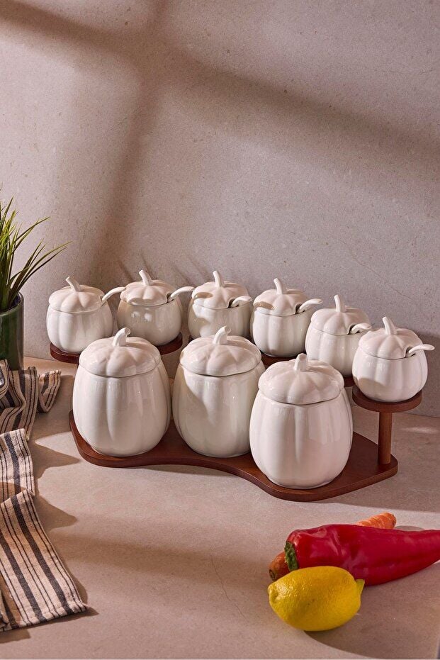 Perotti Pumpkin Porselen 9'lu Baharat Seti 17014