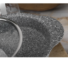 Taç Granit Plus 3'lü Sahan Seti Tak/Çıkar Silikon Saplı Gri 3182