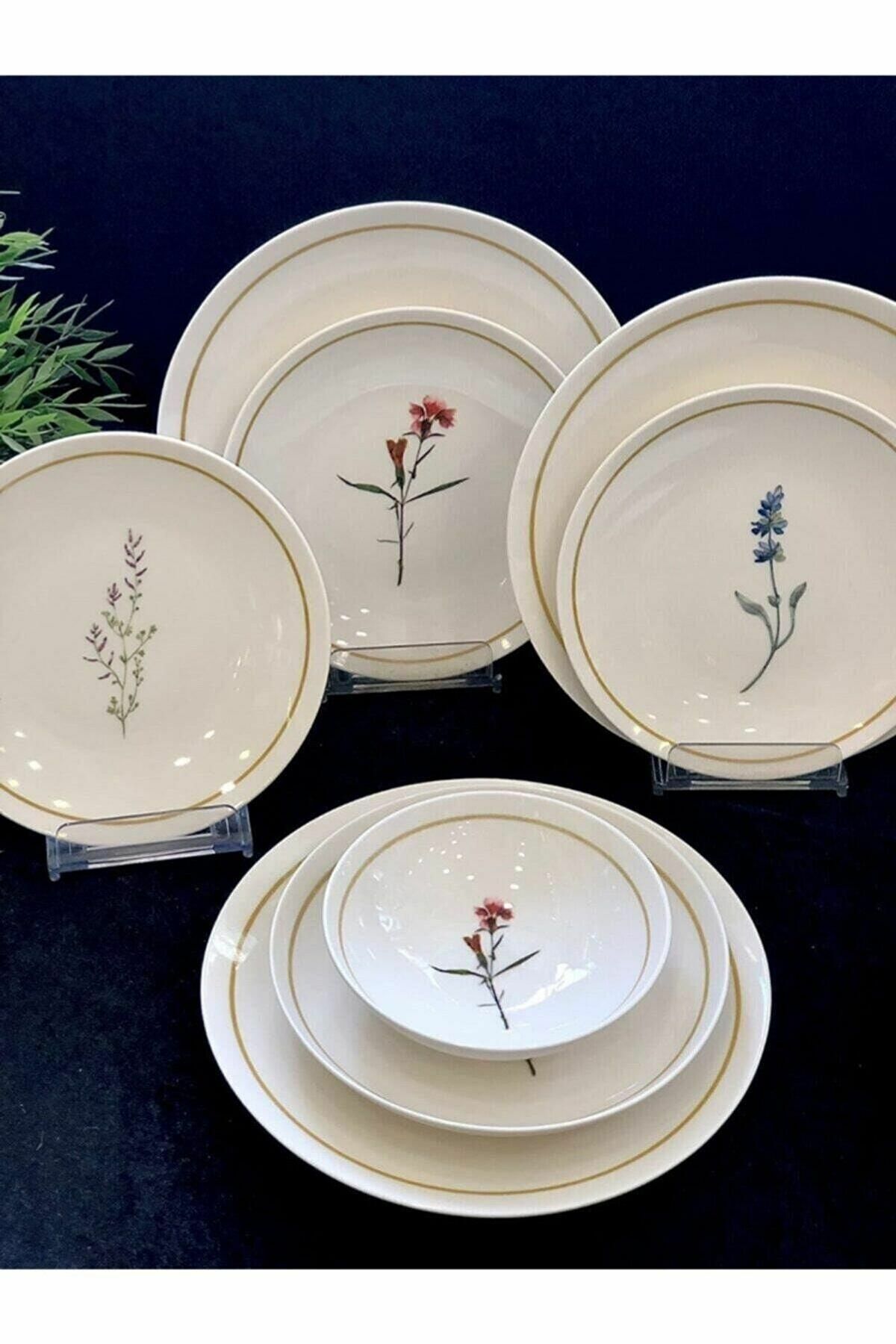 Roy King 24 Parça Lavander All Design Bone Yemek Takımı