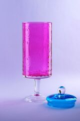 Glore Kavanoz Fleur Ayaklı Pembe Turkuaz 83325