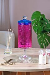 Glore Kavanoz Fleur Ayaklı Pembe Turkuaz 83325