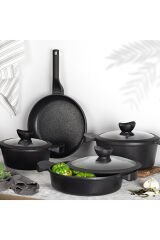 Aryıldız 7 Parça Montana Tencere Seti Siyah