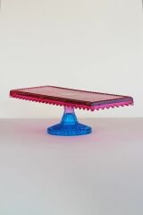 Glore Sunumluk Fleur Ayaklı Dikdörtgen Pembe Turkuaz 83326