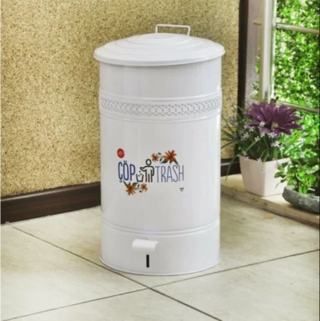 OFF TY HB Kosova Çöp Kovası 30 Lt Pedallı Beyaz 1062-B