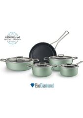 Karaca Mastermaid Biodiamond 9 Parça Tencere Seti Cabbage Green