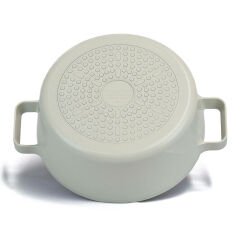 Neoflam Fika Cam Kapaklı Alüminyum Döküm Tencere 24 Cm Bej D-neof224