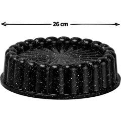 Taç Kek Kalıbı Döküm Tart 26 Cm Siyah 6569