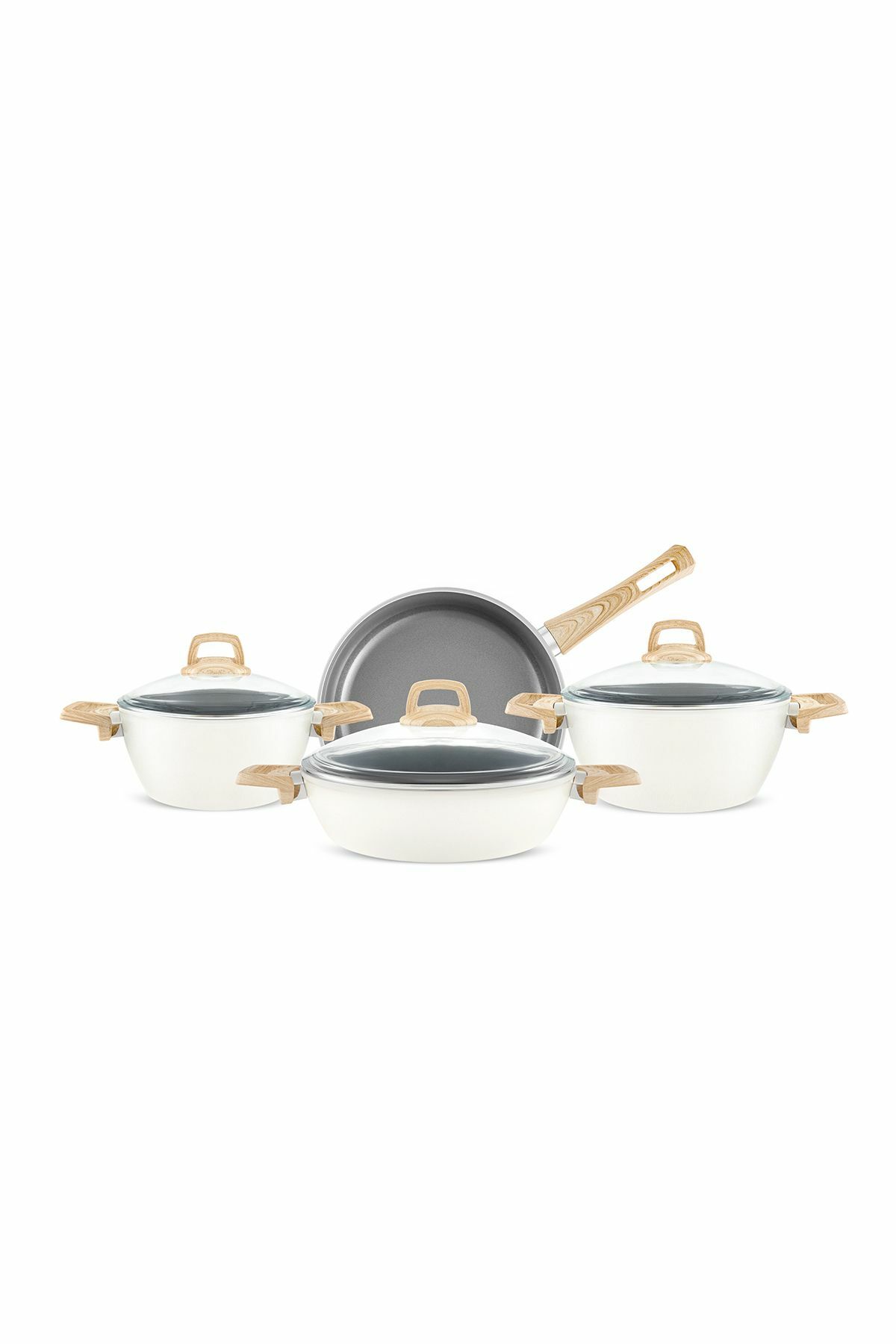 Karaca 7 Parça Swiss Crystal Tencere Seti Creamy