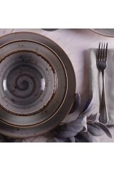 Tulu Porselen 24 Parça Deniz Yemek Takımı Antrasit TL4039014