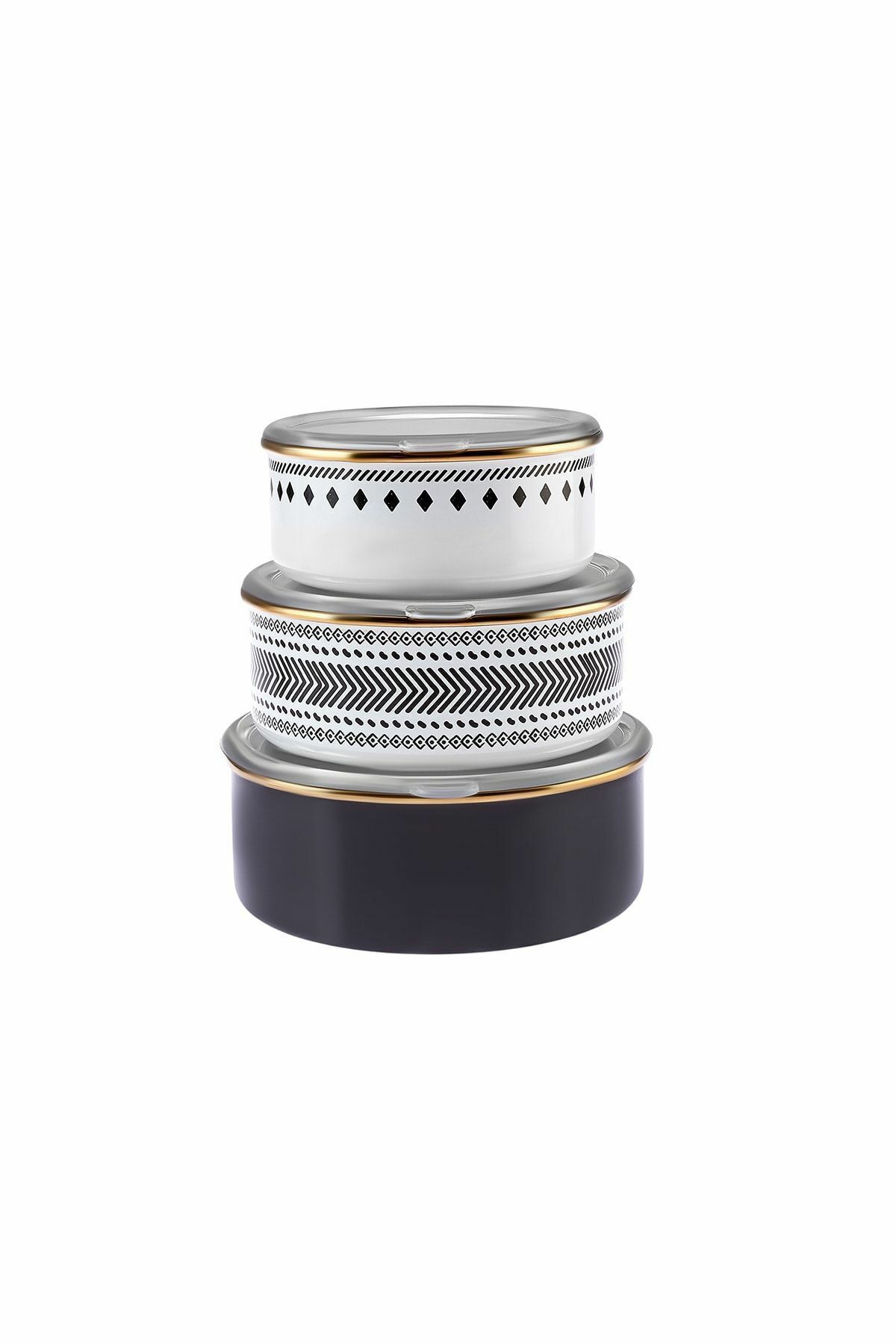 Karaca 3 Lü Tribal Emaye Saklama Kabı