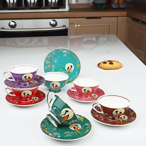 Kosova Kahve Takımı Bird Renkli Kuşlu FNC-33