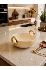 Pink&More Sunumluk Yuvarlak Kase Gold TR-6613