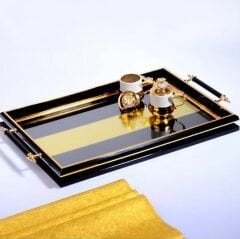 Kosova Tepsi Dikdörtgen Lüx Black Gold-400