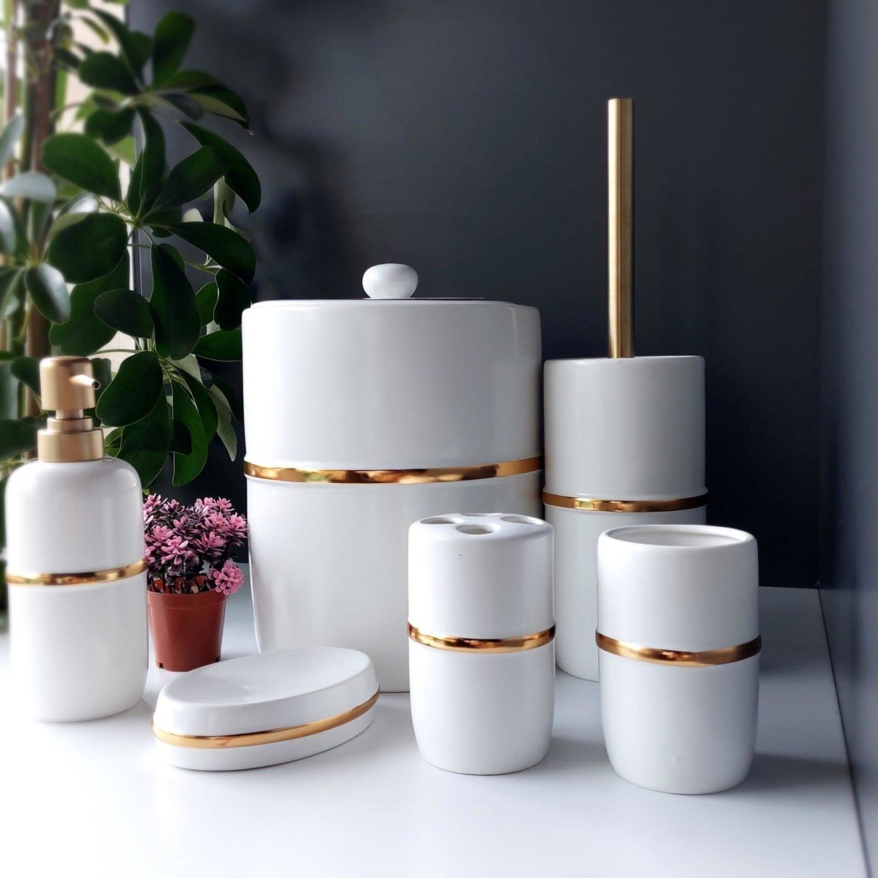 Arow 6 Parça Banyo Seti Beyaz TR-2549